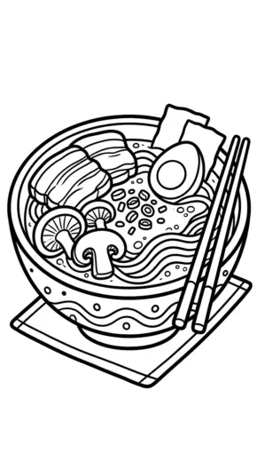 in hình tô màu ramen cho bé 8 tuổi