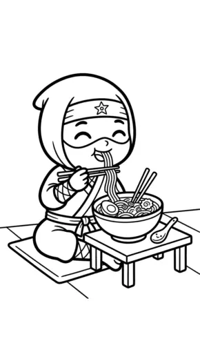 tranh tô màu ramen cho bé tải chất lượng cao