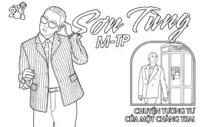 tranh tô màu sơn tùng mtp cho bé 3 tuổi