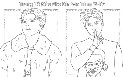 in tranh tô màu sơn tùng mtp cho bé 6 tuổi