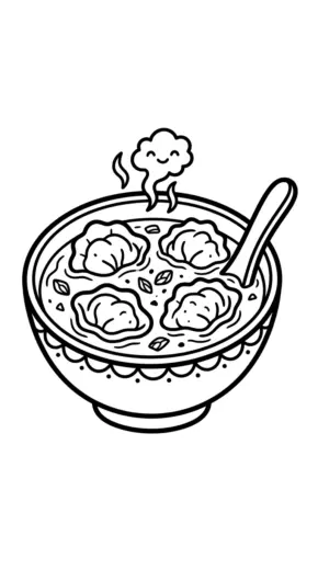 mẫu in hình tô màu sủi cảo cho bé