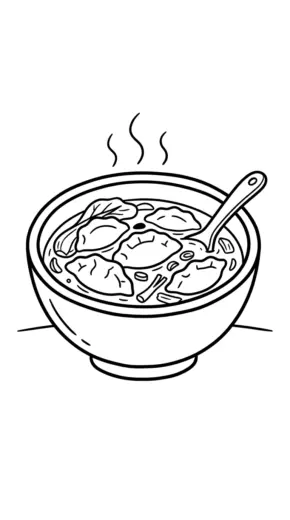 mẫu in hình tô màu sủi cảo cho bé