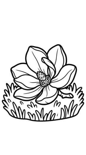 hình tô màu Hoa Mộc Lan rõ nét