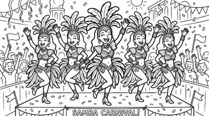 tải tranh tô màu Lễ Hội Rio Carnival chất lượng cao