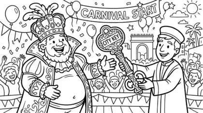 mẫu hình tô màu Lễ Hội Rio Carnival cho bé