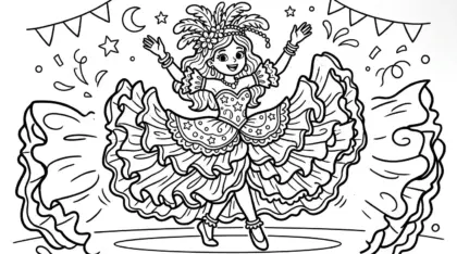 hình tô màu Lễ Hội Rio Carnival chất lượng cao