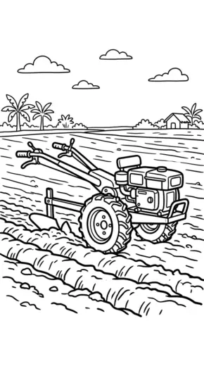 tranh tô màu Tranh Tô Màu Máy Cày 26 cho bé 6 tuổi