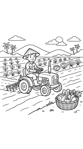 tải tranh tô màu Tranh Tô Màu Máy Cày 31