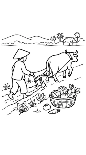 tranh tô màu Tranh Tô Màu Máy Cày 33 cho bé đơn giản