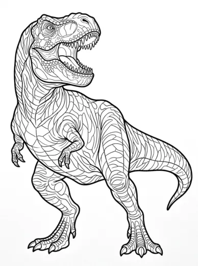 hình tô màu Tranh Tô Màu T Rex 1 cho bé 6 tuổi chất lượng cao