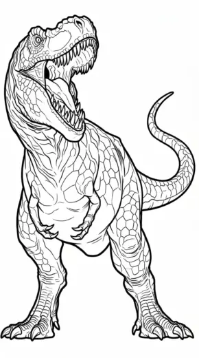 tranh tô màu Tranh Tô Màu T Rex 11 cho bé 5 tuổi chất lượng cao