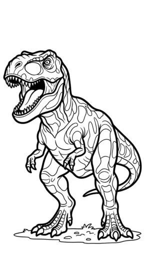 file tranh tô màu Tranh Tô Màu T Rex 12 cho bé in