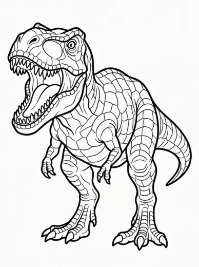 hình tô màu Tranh Tô Màu T Rex 15 cho bé 4 tuổi chất lượng cao