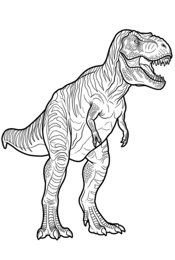 file tranh tô màu Tranh Tô Màu T Rex 16 cho bé 4-5 tuổi