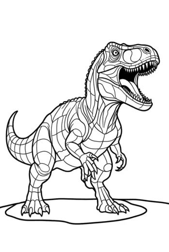 file tranh tô màu Tranh Tô Màu T Rex 18 cho bé in