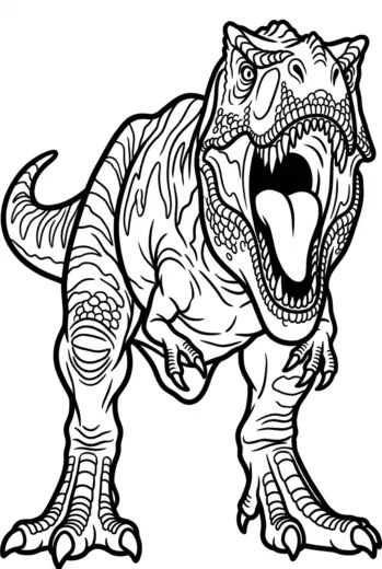 hình tô màu Tranh Tô Màu T Rex 19 cho bé