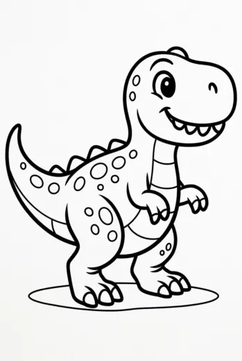in hình tô màu Tranh Tô Màu T Rex 2 cho bé 3 tuổi