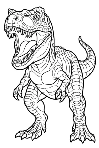 in tranh tô màu Tranh Tô Màu T Rex 25 khổ A4