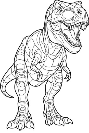 tranh tô màu Tranh Tô Màu T Rex 3 in ngay