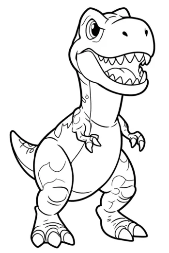 tải tranh tô màu Tranh Tô Màu T Rex 5 cho bé