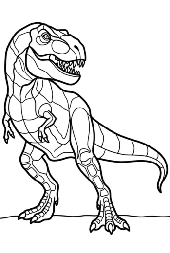 in hình tô màu Tranh Tô Màu T Rex 8 cho bé 5 tuổi