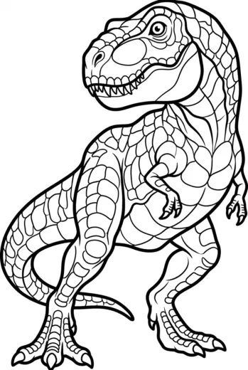 tải tranh tô màu Tranh Tô Màu T Rex 9 cho bé 3 tuổi