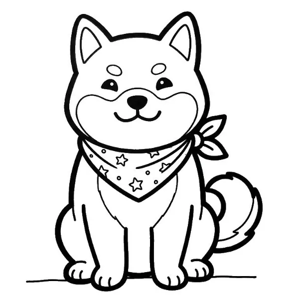 Tranh tô màu Chó Shiba Inu
