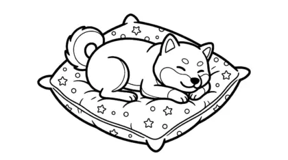 hình tô màu chó Shiba Inu cho trẻ em