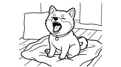 tải tranh tô màu chó Shiba Inu cho bé 4 tuổi