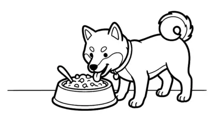 tải tranh tô màu chó Shiba Inu cho bé chất lượng cao