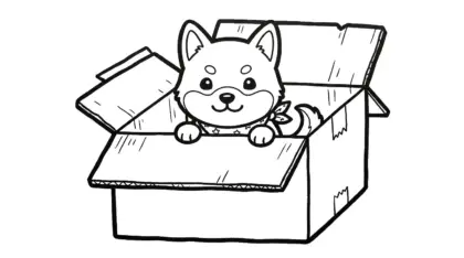 in hình tô màu chó Shiba Inu cho bé 3 tuổi