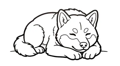 tải tranh tô màu chó Shiba Inu cho bé 5 tuổi