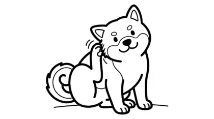 in tranh tô màu chó Shiba Inu