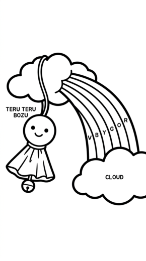 tải tranh tô màu Teru Teru Bozu cho bé chất lượng cao