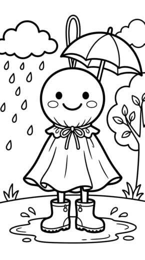 tải tranh tô màu Teru Teru Bozu cho bé