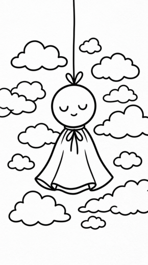 tải tranh tô màu Teru Teru Bozu chất lượng cao