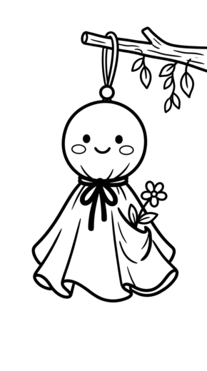 hình tô màu Teru Teru Bozu cho bé