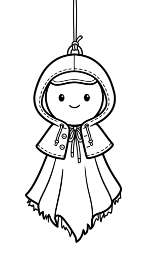 tải tranh tô màu Teru Teru Bozu cho bé 3 tuổi