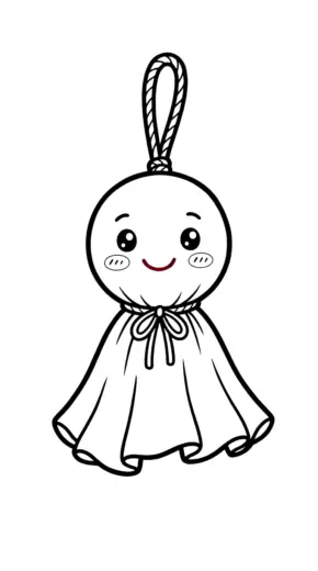 in tranh tô màu Teru Teru Bozu cho bé 5 tuổi