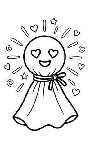 download tranh tô màu Teru Teru Bozu cho bé