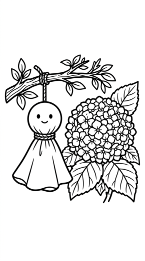 tải tranh tô màu Teru Teru Bozu chất lượng cao