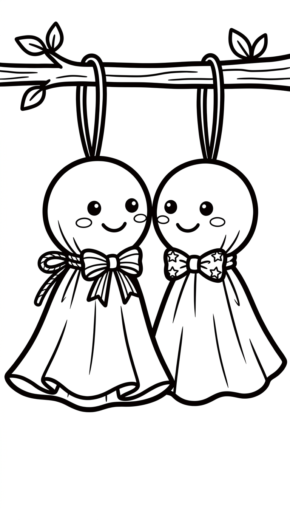 tranh tô màu Teru Teru Bozu cho bé tải về