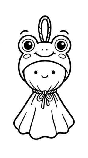 in tranh tô màu Teru Teru Bozu cho bé 6 tuổi