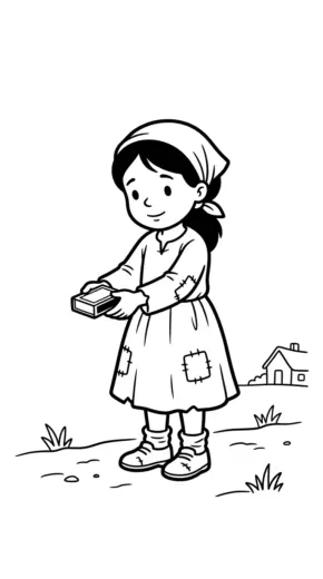 tải tranh tô màu cô bé bán diêm cho bé 6 tuổi