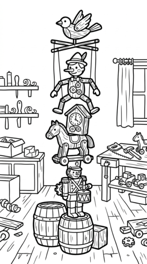 tải tranh tô màu pinocchio cho bé