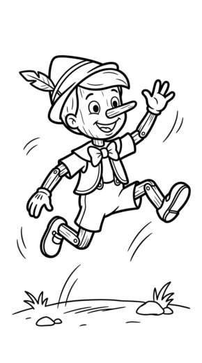 tranh tô màu pinocchio cho bé 8 tuổi