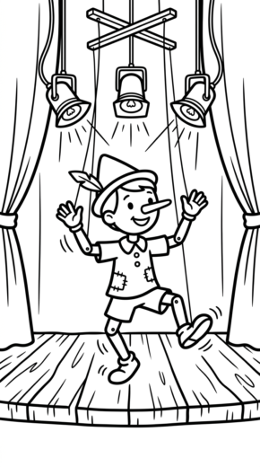 in hình pinocchio cho bé tập tô