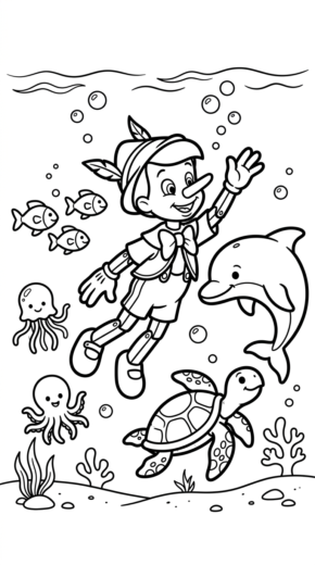 download hình tô màu pinocchio chất lượng cao