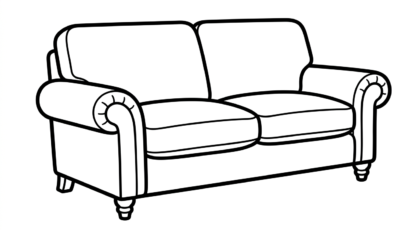 file pdf hình tô màu sofa cho bé