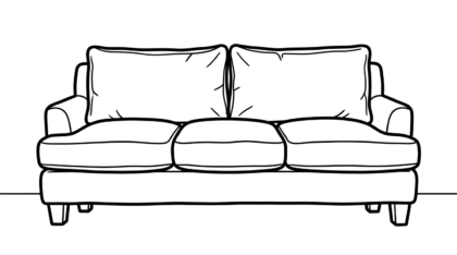 in tranh tô màu sofa khổ A4